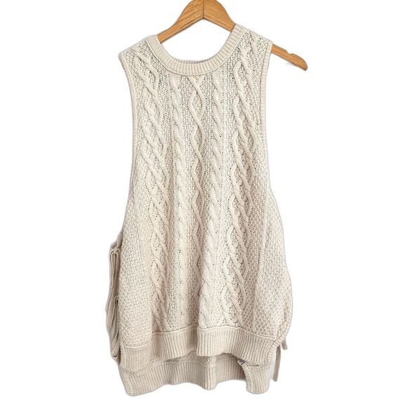 Free People Cream Sleeveless Sweater - Picture 2 of 7